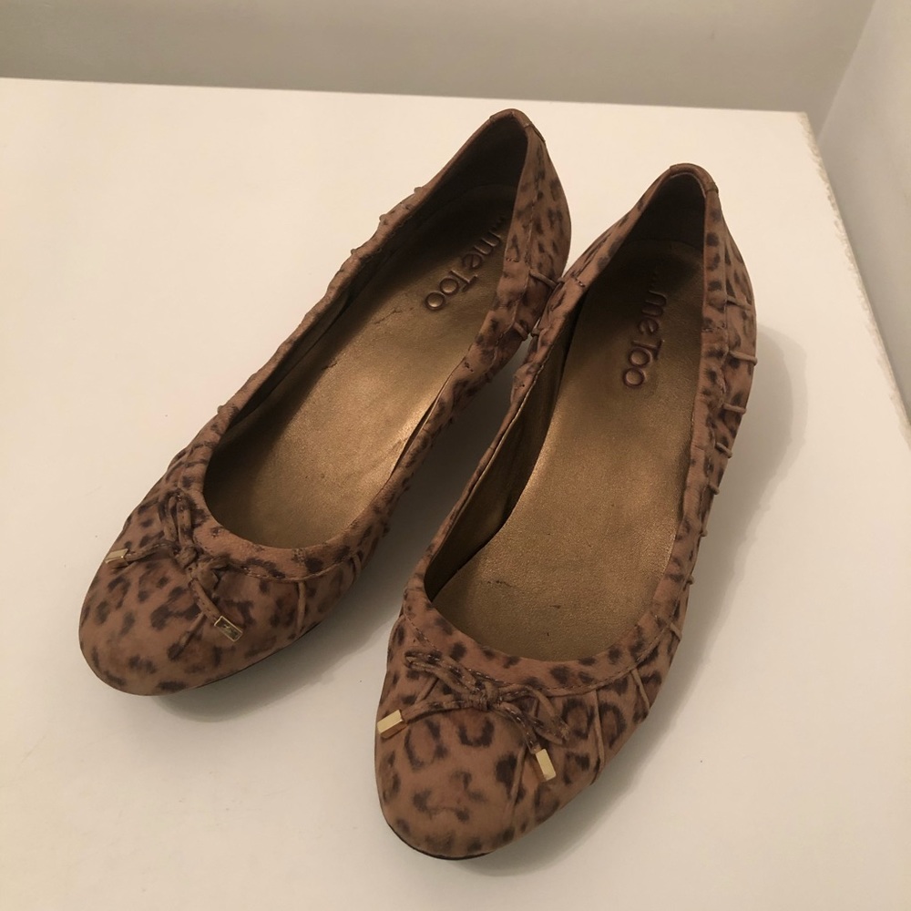 Me Too leopard wedges gently worn size 7M